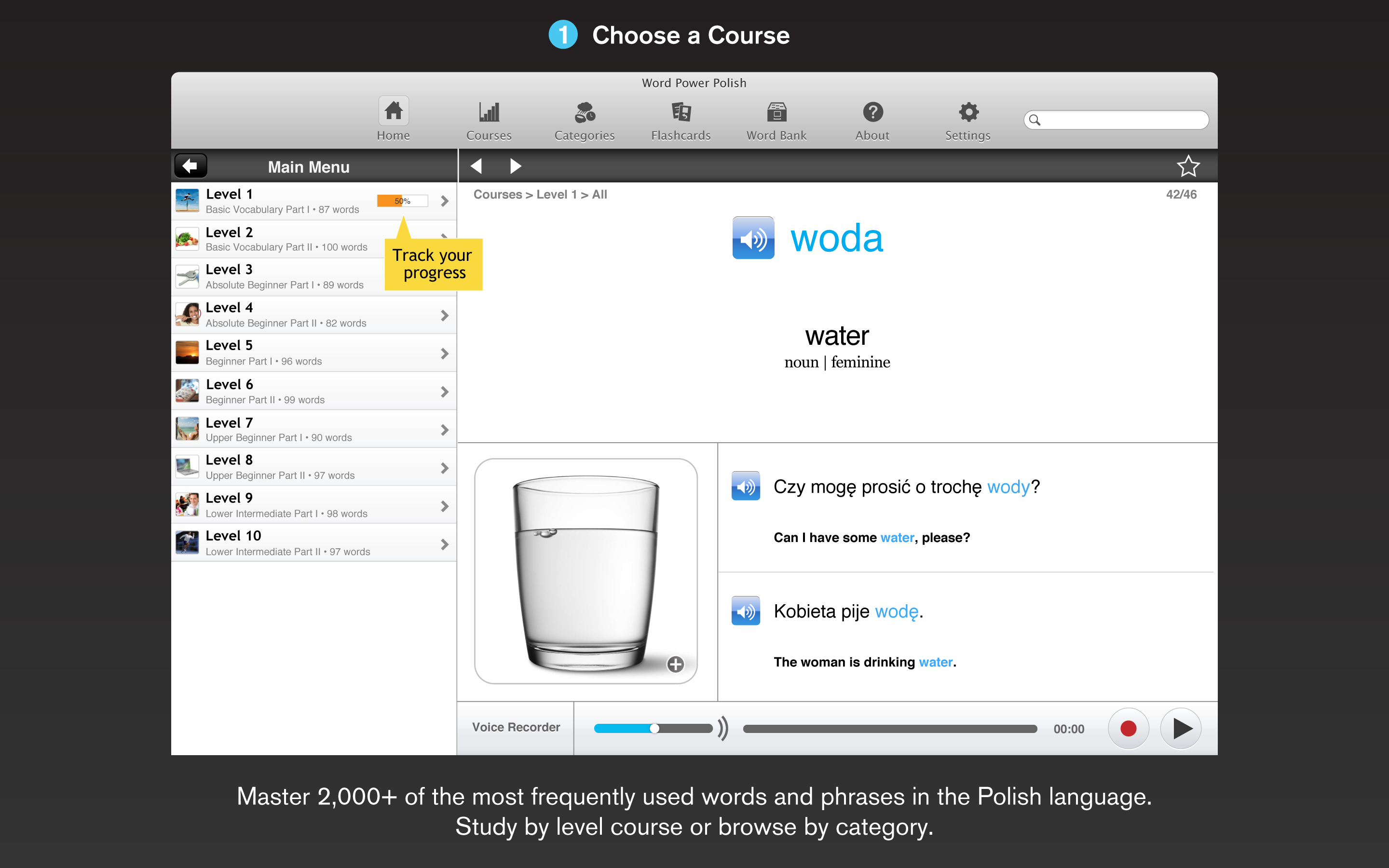 Screenshot 1 - Learn Polish - Gengo WordPower 